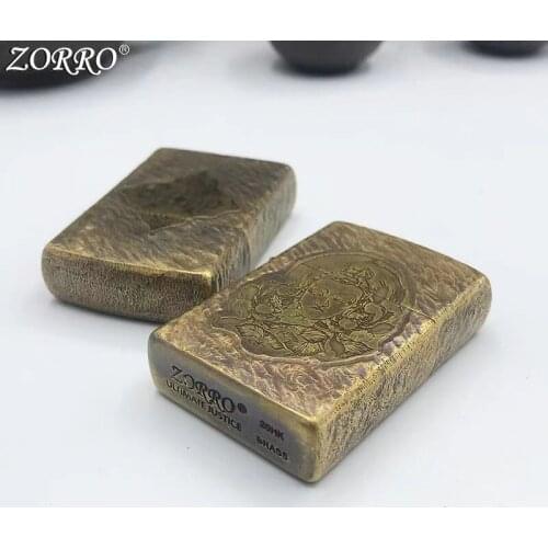 Zorro Kerosene Lighter Pure Copper Carving Sakyamuni pattern Collection Men Gift Gasoline Oil Lighter