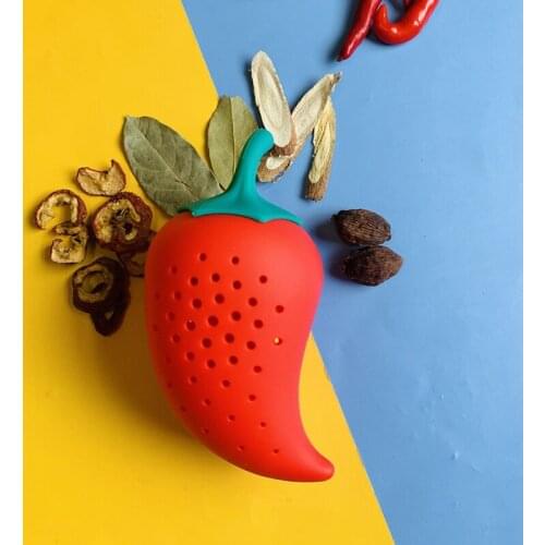 Creative Chili Shape Spice Filter Stew And Soup Silicone Seasoning Bag Practical Kitchen Tools