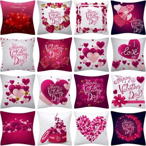 Love Pillowcase Valentines Day Cushion Cover Decorative Sofa Cushions Throw Pillows Cover Polyester Home Decor Pillow Cases