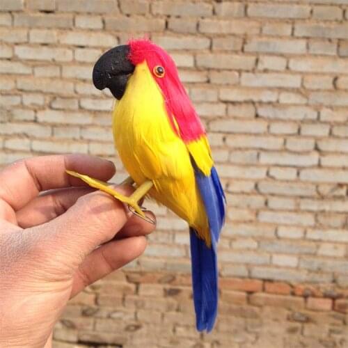 Small cute simulation Red crown parrot toy foam&furs colourful parrot model doll gift about 16cm 1939