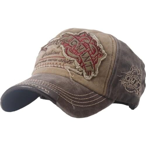 Mens Baseball Cap Washed Kpop Womens Cap Golf Breathable Cotton Embroidered Tiger Cap Sport for Gorros Winter Hat Sun Hats