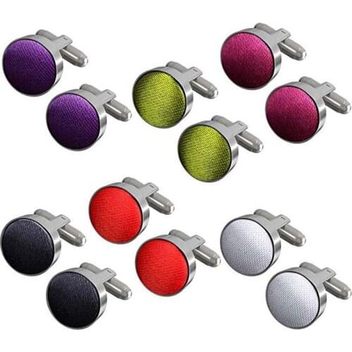 Male Dress Mens Colored Smart Prom NEW Tuxedo Satin Cuff links Fancy Button Fashion Shirt Gifts Cufflinks Formal