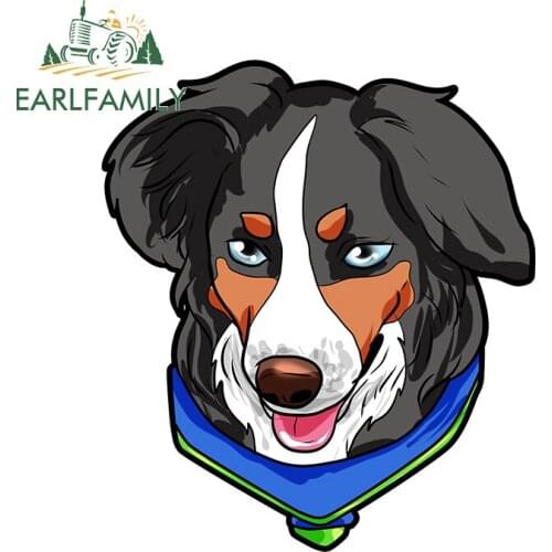 EARLFAMILY 13cm x 11.2cm for Miniature American Shepherd Dog Car Sticker Camper Truck Decal Waterproof DIY Scratch-proof Decor