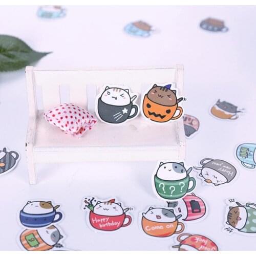 40Pcs Cute Hamster Cat Panda Shape Diary Calendar Decorated Stickers Kids Toy Creation Book Sticker Pad Girl Boy Kids Gifts Toy