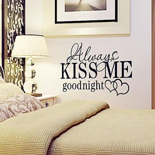 Wall Stickers Home Decor Living Room Bedroom DIY Decal Wallpaper Kiss Me English Waterproof Removable PVC Wall Sticker