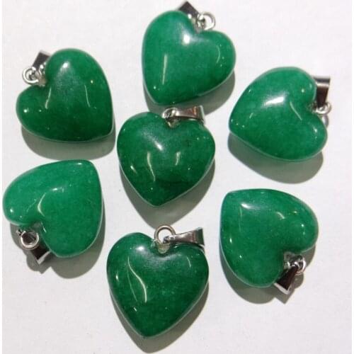 Natural stone Turquoises Quartz Crystal tiger eye Opal lapis heart pendants for diy Jewelry making Necklaces Accessories24PCS A3