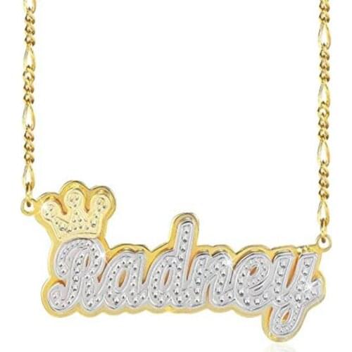 2020 Custom Name Necklace Double Nameplate Acrylic Pendant Necklace Customized Name For Gift Jewelry