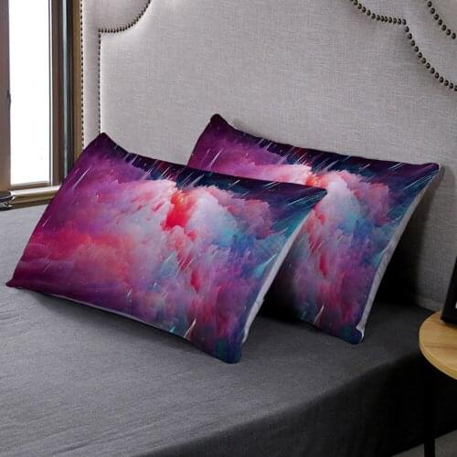 Customize 2PCS 3D Print Starry Sky Pillowcase Comfortable Pillow Cover For Bed Single Pillow Covers Home Bedroom Decoration