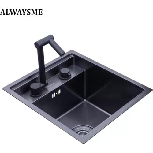 ALWAYSME Stainless Steel Hand Wash Nano Plating Basin Sink With Toughened Glass Lid For RV Campers,Boat Marine Yacht