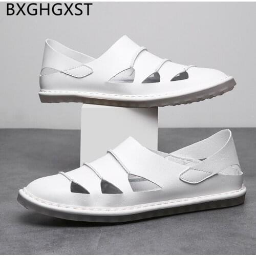 Loafers mens shoes genuine leather outdoor sandals summer casual shoes men designer shoes gladiator sandals for men big size 48