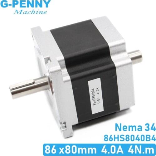 NEMA 34 CNC stepper motor 86x80mm 4.0A dual shaft Nema34 stepping motor For CNC wood working machine