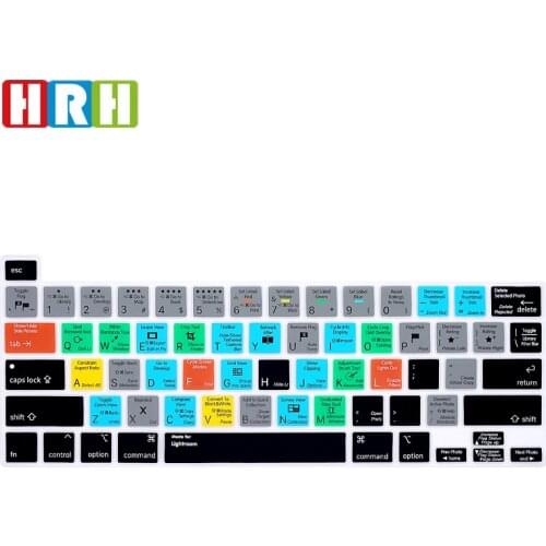 HRH Silicone Shortcut Hotkey English Lightroom Keyboard Cover Skin For MacBook New Pro 16 A2141 M1 Chip A2338/A2251/A2289 2020