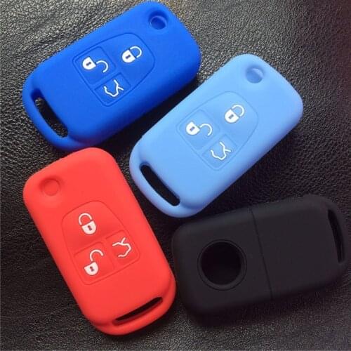 Silicone rubber car key case cover shell for MERCEDES BENZ ML SL S C W204 3 button key