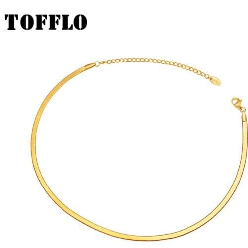 TOFFLO Modern Fashion Blade Chain Clavicle Necklace Titanium Steel Non-Fading Anti-Allergic Stainless Steel Jewelry BSP559
