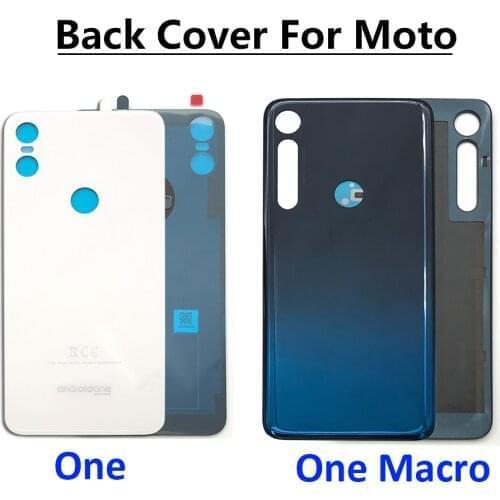 Rear Back Housing Battery Cover Glass For Moto One / G6 Plus / G7 Power / One Macro / G9 Play With Glue Adhesive Replacement