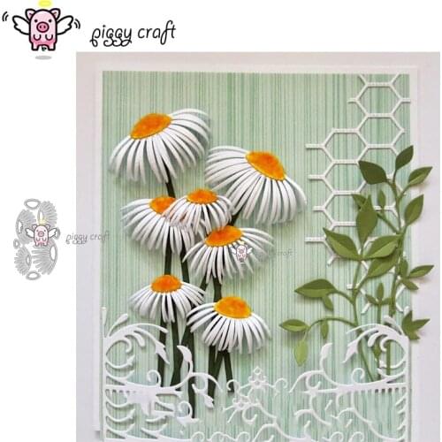 Piggy Craft metal cutting dies cut die mold 8Pcs Flower decoration Scrapbook paper craft album card punch knife art cutter die