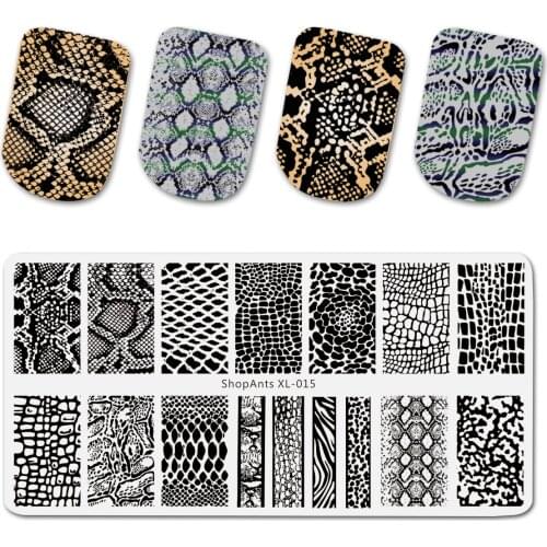 Stainless Steel 6*12cm Nail Stamping Plate Snake Skin Image Natural Pattern Printing Stencil Nail Art Stamp Templates Wholesale