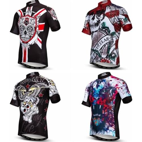 Cycling Jersey Pro Team Cycling Clothing Summer Downhill MTB Bike Jersey Breathable Bicycle Wear Clothes Ciclismo Skull
