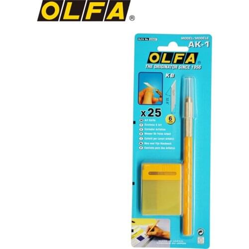 Japanese OLFA cutter engraved paper model engraving utility knife Xiaohuang 10B corn stalk AK-1 with 25 blades