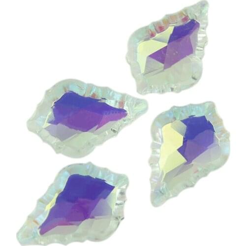 10pcs Crystal Maple Leaf AB Lamp Chandelier Parts Suncatcher Prism for DIY Decoration