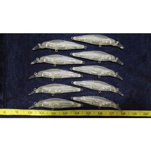 10pcs Unpainted Minnow Hard Baits Fishing Lure Bodies 4 1/2 Inch 1/2 OZ Blank lures JSE020