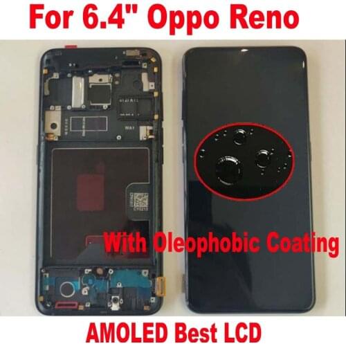 Original LTPro Best AMOLED LCD Display Screen Touch Panel Digitizer Assembly Sensor + Frame For 6.4" Oppo Reno Phone Pantalla