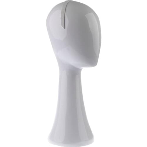 18.9'' Light White Stable Mannequin Head Bust for Wigs Jewelry Scarf Glasses Headset Display Counter Store or Salon Home