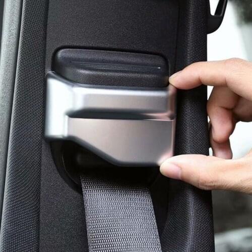 2PCS ABS Chrome Car Safety Seat Belt Decorative Caps Cover Trim Moldings For Mercedes Benz GLC 2011-2015/For C Class 2014-2017