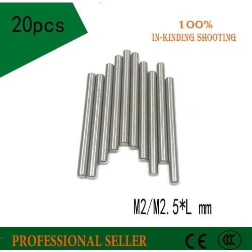 20pcs M2/M2.5*6/8/10/12/14/16/18/20/25mm 304 stainless Steel GB119 Threaded Cylindrical Pin / Dowel Pins For Mold Machine Tools