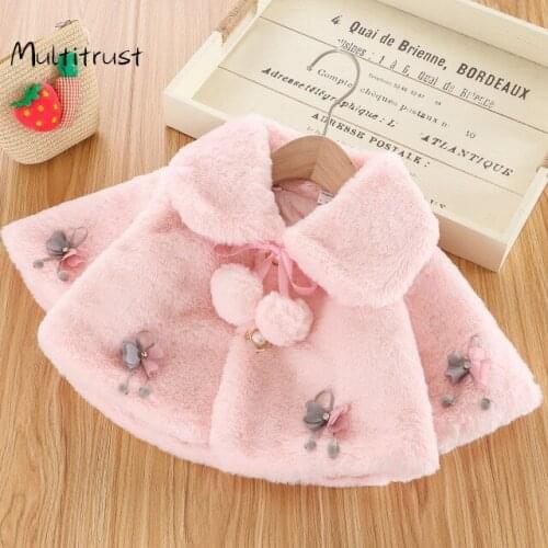 2020 Newborn Baby Girls Winter Warm Coat Hooded Cloak Poncho Jacket Outwear Clothes 0-3Y
