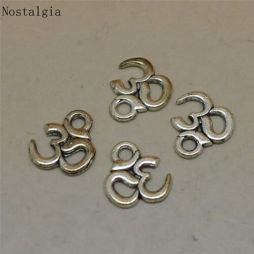 Nostalgia 50Pcs Om Yoga Charm Religious Mandala Jewelry For Women Buddha Pendant 12*10MM