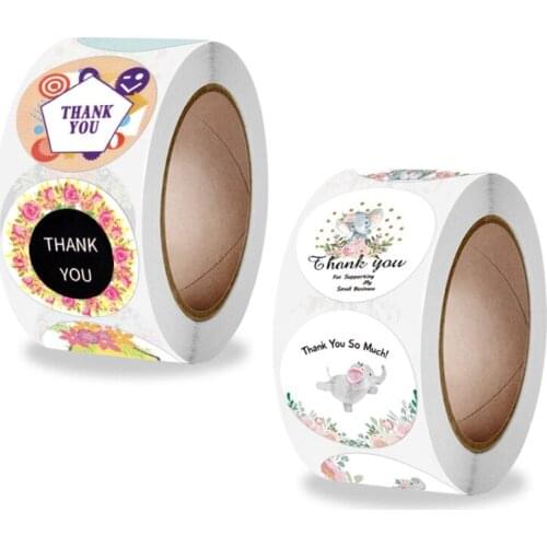 500pcs Animal Thank You Stickers Round Seal Labels for Candy Gift Box Packing Bag Envelope Stickers