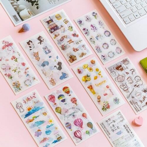 6 pcs/pack Good Travel Happy Life Decorative Stickers Adhesive Stickers DIY Decoration Diary Stationery Stickers Children Gift
