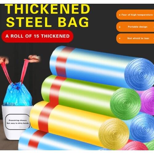 75/150 black garbage bags vest-style household garbage bag storage bag garbage replacement bag portable thickening