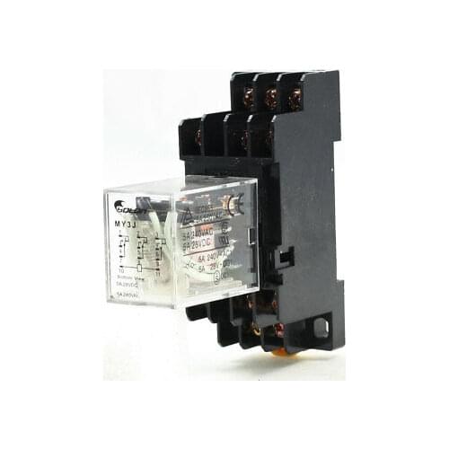 AC 100V Coil 3PDT 11 Pins Electromagnetic Power Relay 5A 250VAC/28VDC w Base