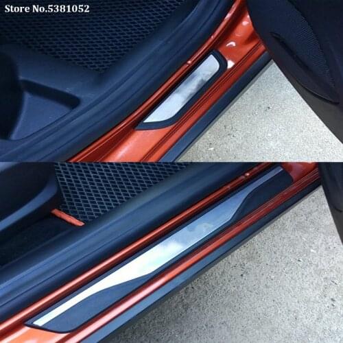 Car Sticker Stainless Door Sill Scuff Plate Guard Pedal Protectors Cover Trim For Lada Vesta SW Cross 2015-2018 2019 Accessories