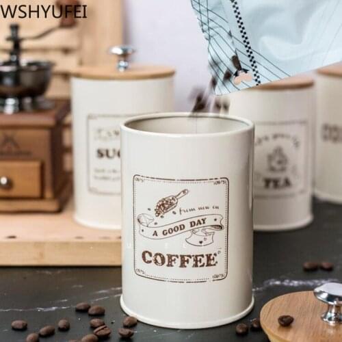 WSHYUFEI Storage Tank Nordic Style Bamboo Cover Sealed Jar Coffee jar Candy jar seasoning jar Moisture Proof with Seal
