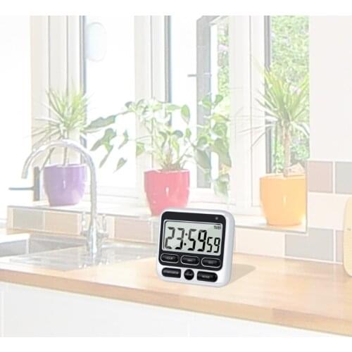 Large Screen Digital Kitchen Timer Countdown Loud Time Management Alarm Clock Interval Timing Equipment Multipurpose