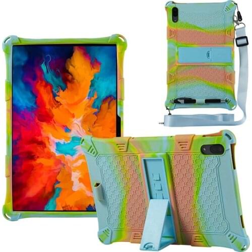 Tablet Case For Lenovo Tab P11 Pro TB-J706F J706N J706 706F Anti-Drop Protection Soft Silicon Stand Holder with Lanyard Strap