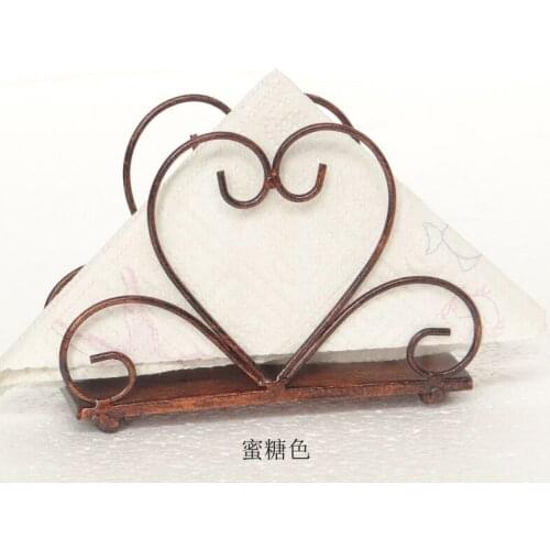 Wrought iron heart-shaped tissue holder, restaurant paper holder Tissue storage for bar