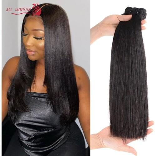 Double Drawn Straight Bundles Virgin Brazilian Hair Weave Human Hair Bundles Natural Color Human Hair Extension 50g Per Bundle