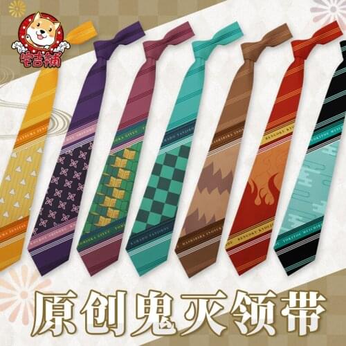 Anime Demon Slayer: Kimetsu no Yaiba Kochou Shinobu Cosplay Neck Tie Cosplay Costume JK Tie Kamado Tanjirou Prop Gifts