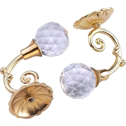 2pcs Crystal Curtain Holder Holdback Window Drapery Tie Back Hanger Hooks