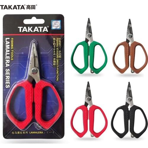 TAKATA Thread Line Cutter Split Ring Opener Stainless Steel Alloy Fishing Scissors Hook Remover Gear Tackle Tool