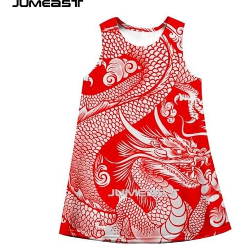 Jumeast Brand Women 3D Printed Dresses Chinese Paper-cutting Art Summer Fashion Sleeveless Dress Suspender Nightdress