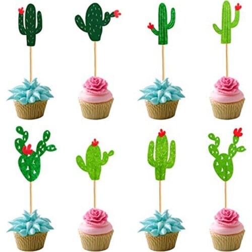 Cactus Cupcake Toppers Cacti Fiesta West Llama Theme Bachelorette Baby Graduation Summer Birthday Party Taco Party Taco Decor