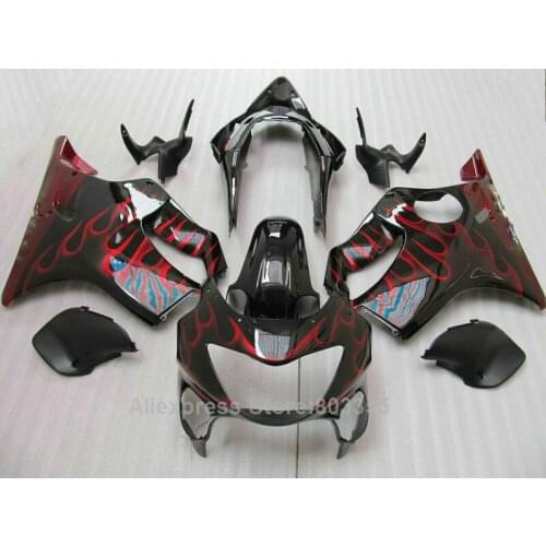 Red Flames Fairings For Honda CBR 600 F4 1999 2000 or 99 00 ( Best quality ) cbr600 Injection fairing kit xl72