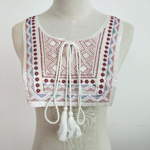 New arrive Ethnic style Embroidered Lace Neckline Sewing Embroidery Craft Collar Sewing Lace Fabric DIY Accessories Scrapbooking