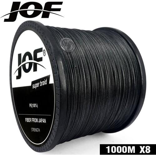 8 Strands 100M 150M 300M 500M 1000M Black Braided Fishing Line Sea Saltwater Carp Fishing Weave Extreme 100% PE 2019 JOF