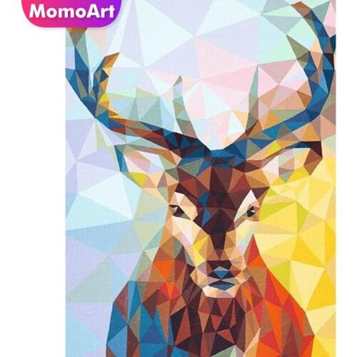 MomoArt 5D DIY Diamond Embroidery Deer Wall Sticker Diamond Painting Animal Handmade Gift Mosaic Art Home Decorations